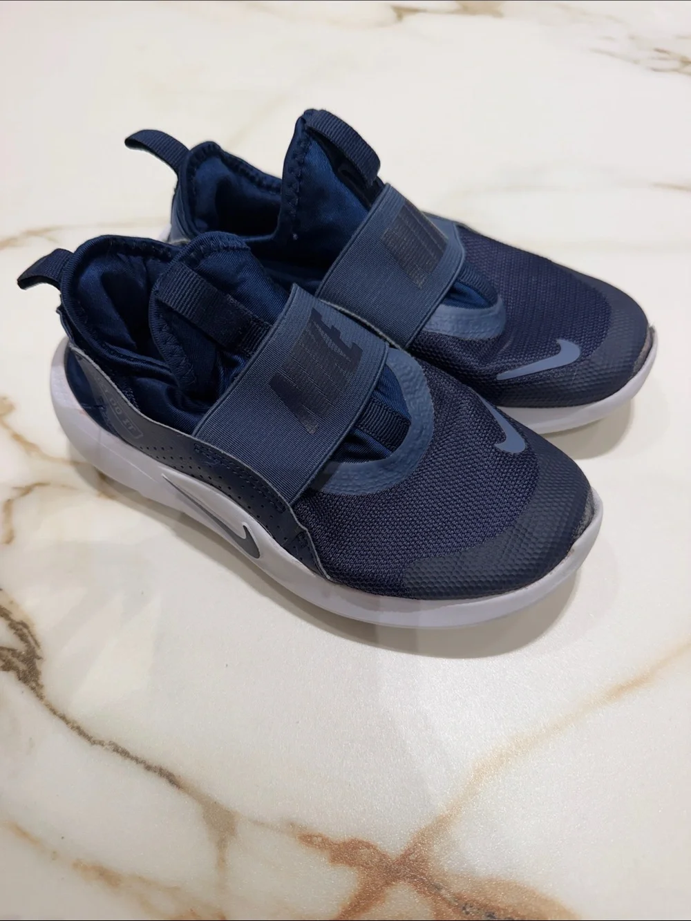 Nike Kids Navy and White Slip-On Sneakers
